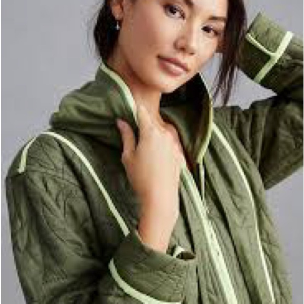 New Anthropologie Olive Green Quilted Women's Jacket NWT - Picture 2 of 5